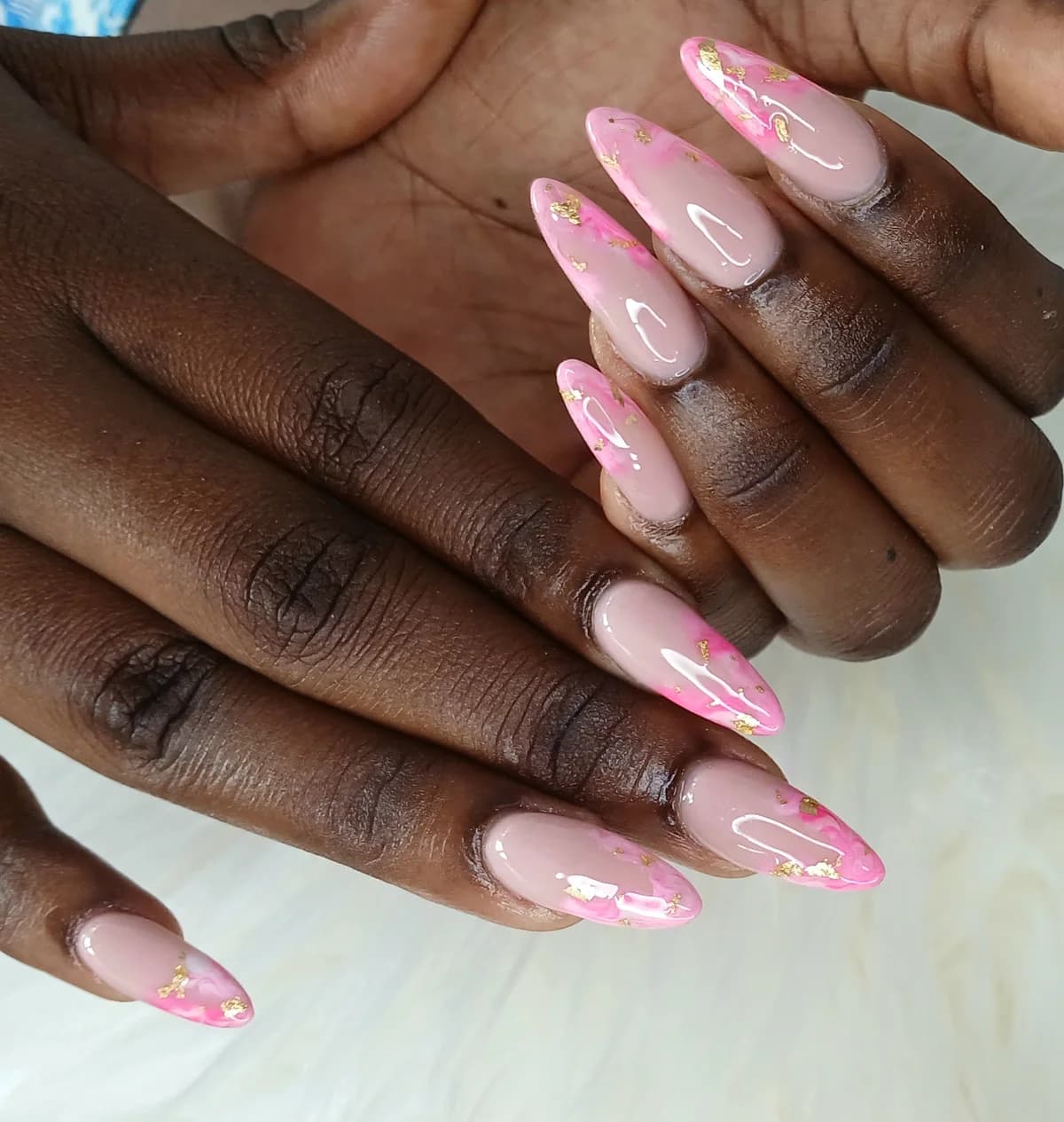Builder Gel manicure with solid colour finish at Glit Nails Accra