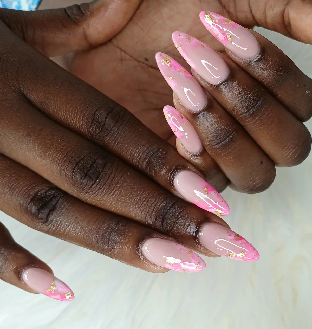 Builder Gel manicure with solid colour finish at Glit Nails Accra