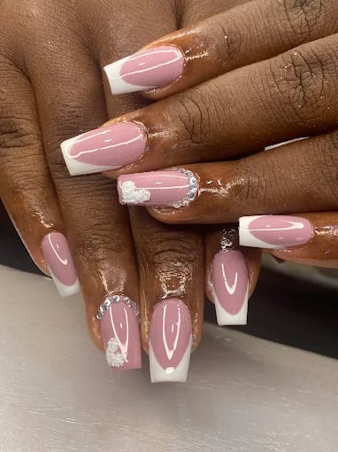 Deep red gel manicure